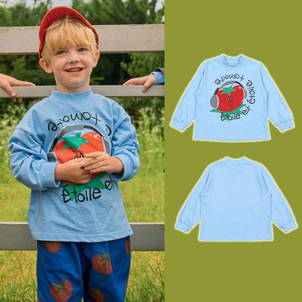Camiseta Infantil Suelta con Dibujos Animados en Inglés