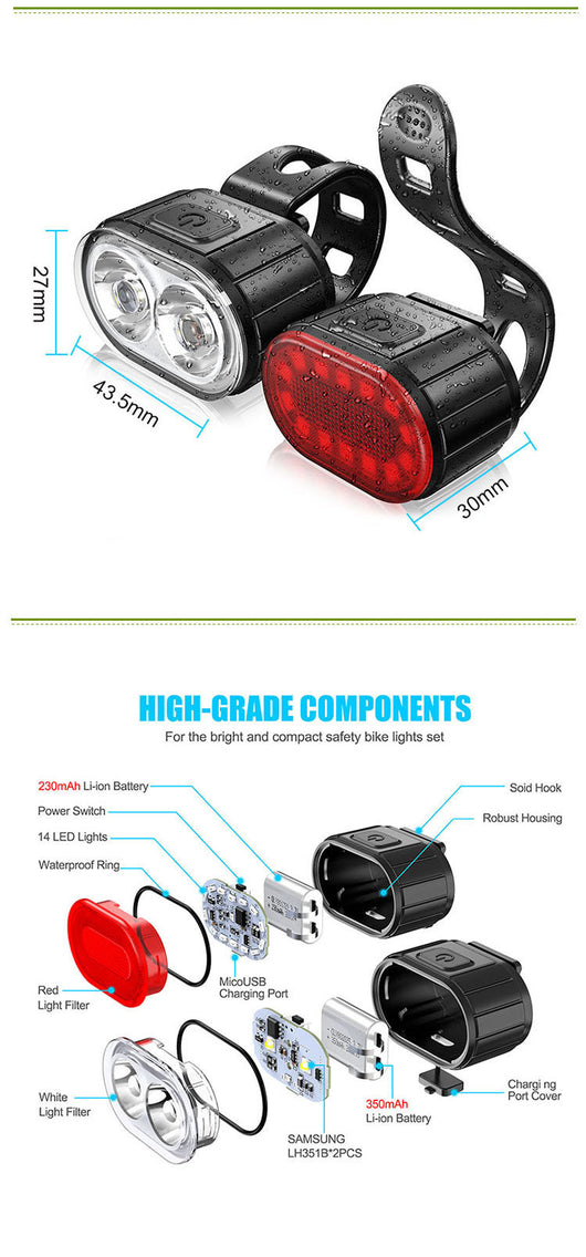 Juego de Luces LED para Casco de Bicicleta de Ruta - Image 10