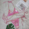 Bikini Diamante Dorado con Straps - Traje de Baño Sexy de Dos Piezas para Mujer
