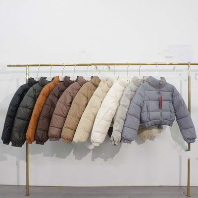 Chaqueta Acolchada de Cuello Alto para Otoño e Invierno