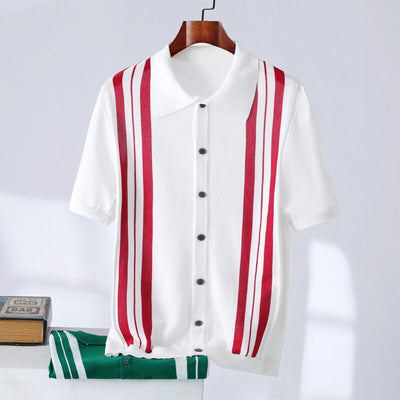 Polo Casual de Rayas Transpirable para Hombre - Image 6