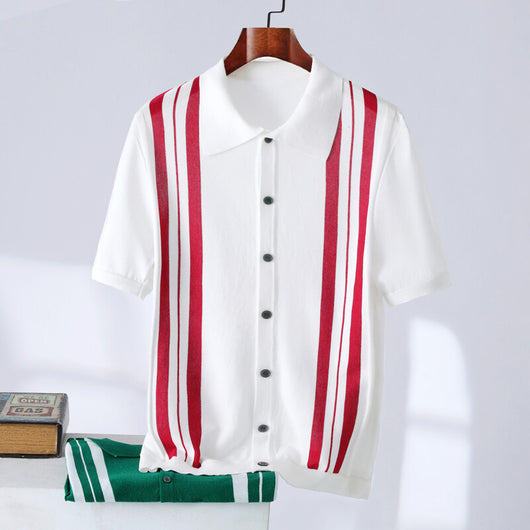 Polo Casual de Rayas Transpirable para Hombre - Image 6
