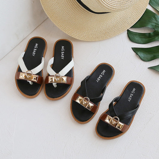 Sandalias y Pantuflas Infantiles Estilo Británico Retro - Image 11