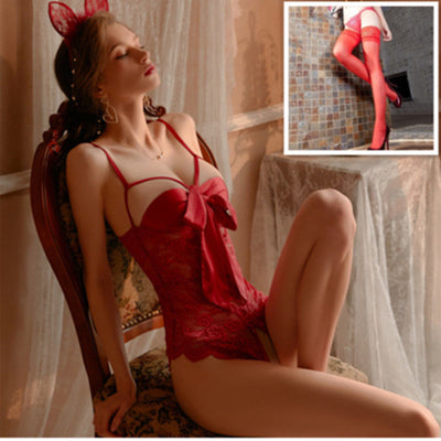 Enterizo de Encaje Transparente con Moño - Seducción y Elegancia - Image 9