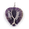 Peach Heart-shaped Lovers Pendant Natural Crystal Tree Of Life Necklace Morado