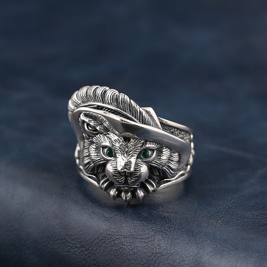 Anillo de Plata Esterlina Gato Macho - Image 9