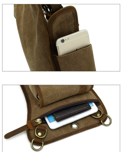Bolsa Mensajera de Lona para Hombre - Estilo Casual y Versátil - Image 19
