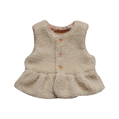 Chaleco Reversible de Algodón Estampado en Felpa y Terciopelo para Niñas - Image 3