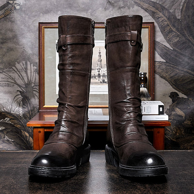 Botas Biker Altas de Plataforma con Cierre Lateral para Hombre - Image 14