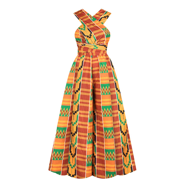 Jumpsuit Estilo Africano con Estampado Digital y Tirantes Ajustables - Image 5
