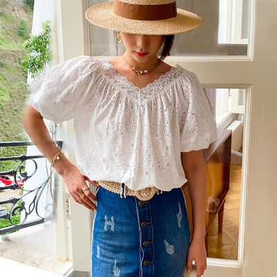 Blusa Blanca de Verano para Mujer Ejecutiva - Image 7