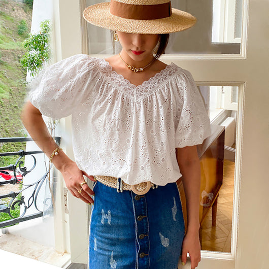 Blusa Blanca de Verano para Mujer Ejecutiva - Image 7