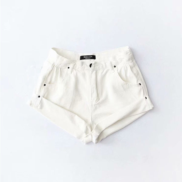 Shorts de Mezclilla con Cintura Elástica y Borde Enrollado - 5 Colores - Image 6