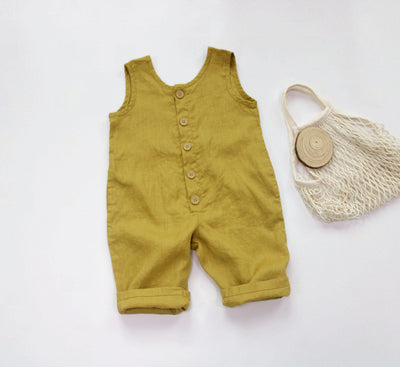 Pantalón de Lino Holgado con Abertura Trasera y Tirantes - Image 8