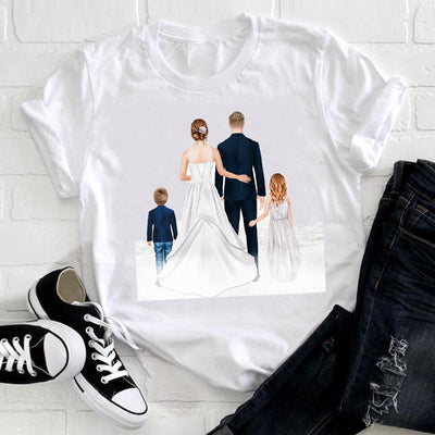 Playera Blanca Estampada Familia Verano para Cuatro - Image 13