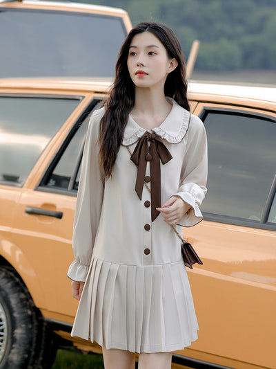 Vestido Largo Elegante con Mangas Largas Estilo Universitario para Mujer - Image 5