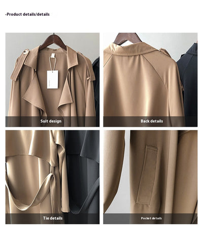 Abrigo Trinchera Largo para Mujer Estilo Británico Retro - Image 14