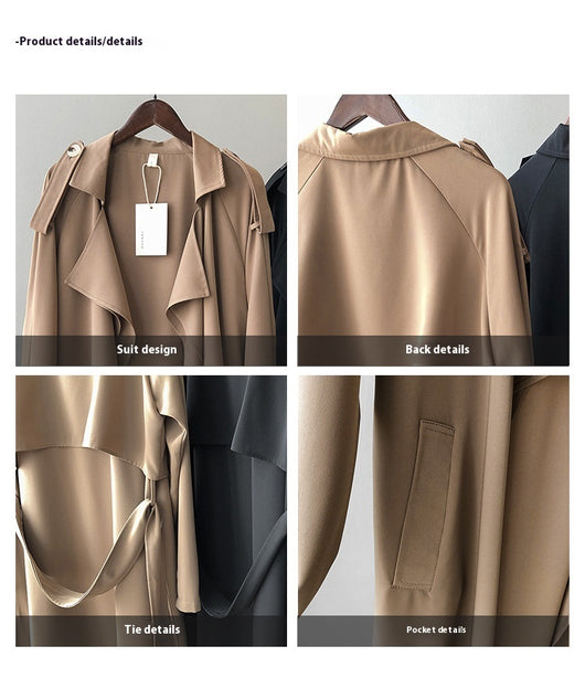 Abrigo Trinchera Largo para Mujer Estilo Británico Retro - Image 14