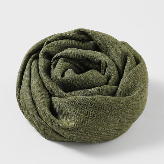 Pañuelo de Algodón y Lino Artístico de Color Sólido para Mujer - Image 35