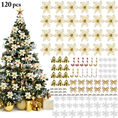 Set de 120 Flores Navideñas Decorativas para Colgar - Image 14