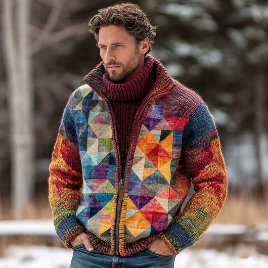Chaqueta Suelta con Cuello de Pie y Cierre de Cremallera para Hombre - Image 12
