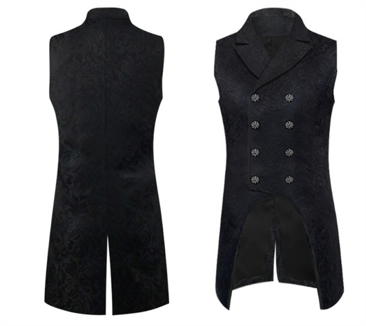 Saco Gótico Steampunk Jacquard Doble Botonadura - Image 10