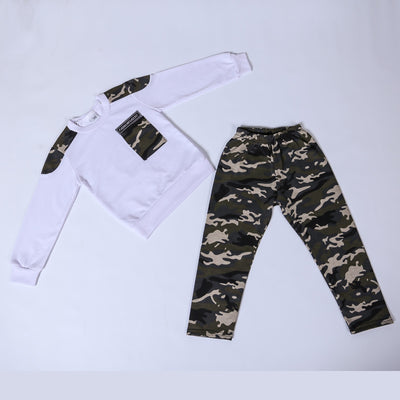 Conjunto Deportivo Infantil Camuflaje Dos Piezas Estilo Coreano Primavera Otoño