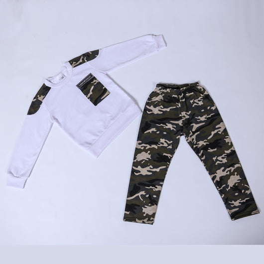 Conjunto Deportivo Infantil Camuflaje Dos Piezas Estilo Coreano Primavera Otoño