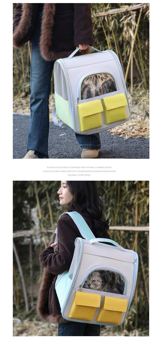Mochila Transparente para Gatos de Gran Capacidad con Lona - Image 17