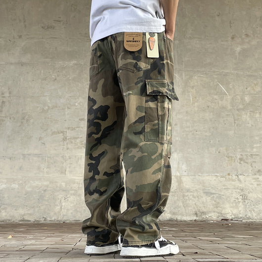 Pantalones de Trabajo Camuflaje Holgados Estilo Urbano Retro Americano - Image 14