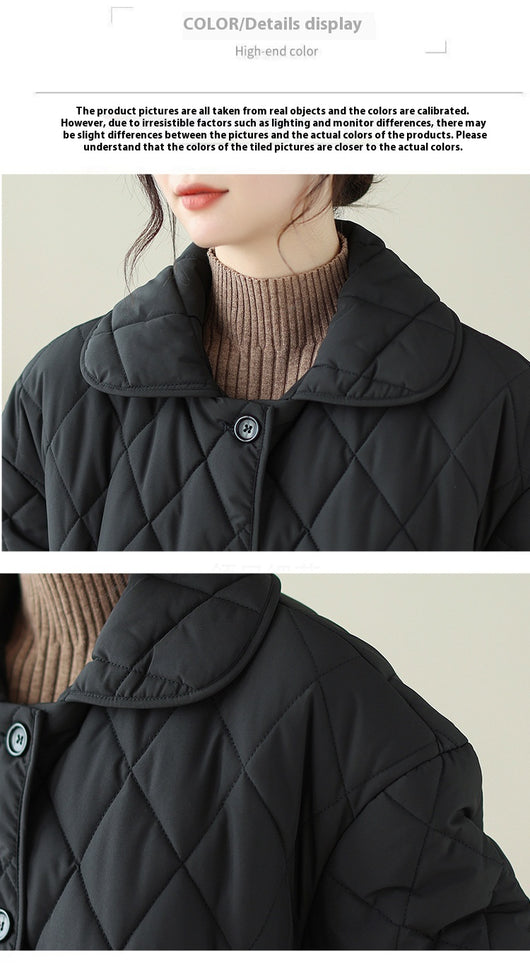 Chaqueta Acolchada Negra Ajustada para Mujer - Algodón Térmico - Image 11