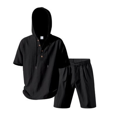 Conjunto Deportivo Holgado de Lino Transpirable con Capucha - Image 31