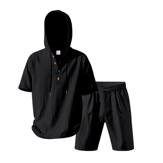 Conjunto Deportivo Holgado de Lino Transpirable con Capucha - Image 31