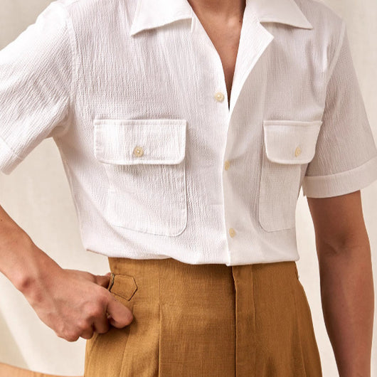 Camisa Cubana Manga Corta para Hombre - Tela Ligera Verano - Image 2