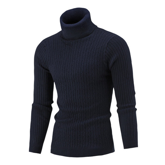 Suéter Cuello Alto Tejido Slim Fit para Hombre - Colores Sólidos - Image 6