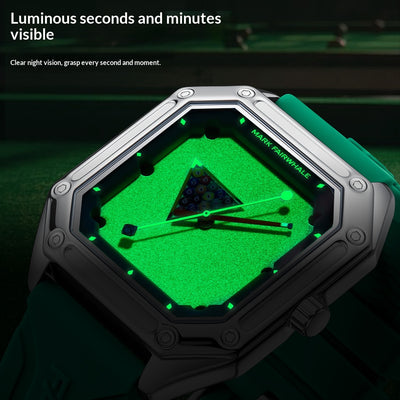 Reloj de Cuarzo Personalizado para Hombre con Diseño Temático de Billar - Image 4