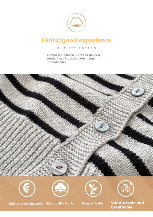 Conjunto Cardigan Tejido a Rayas - Dos Piezas - Image 18