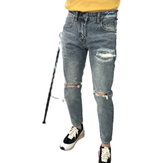 Pantalones Vaqueros Slim Fit con Roturas - Estilo Coreano Casual para Hombre - Image 8