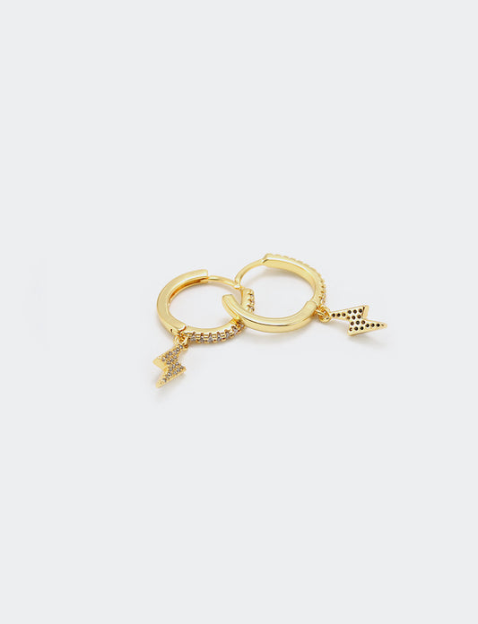 Aretes de Circonita Rayo Elegantes - Accesorios de Moda para Mujer