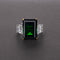 Sapphire Rectangle Beautiful Plateado Jewelry Verde 5