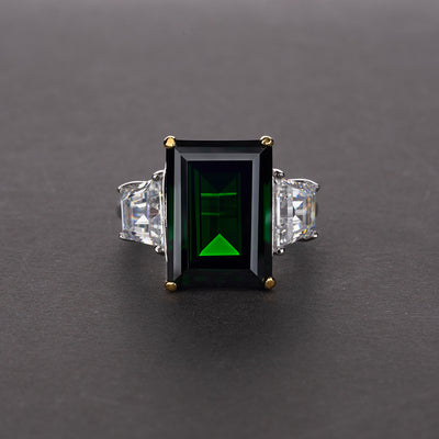 Anillo Rectangular de Zafiro en Plata Brillante - Image 4