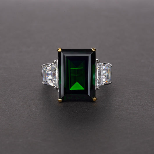 Anillo Rectangular de Zafiro en Plata Brillante - Image 4