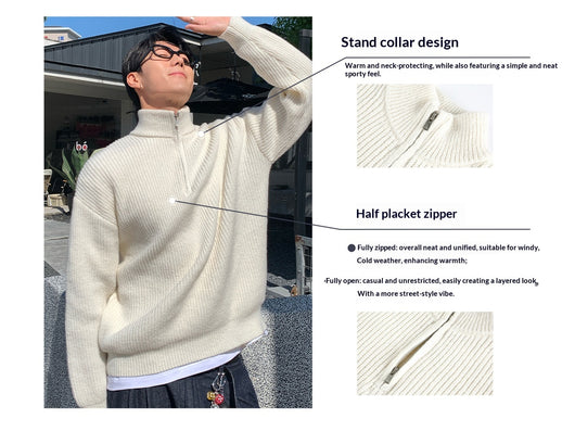 Suéter Cuello Alto con Cierre de Hombre para Otoño Invierno - Image 29