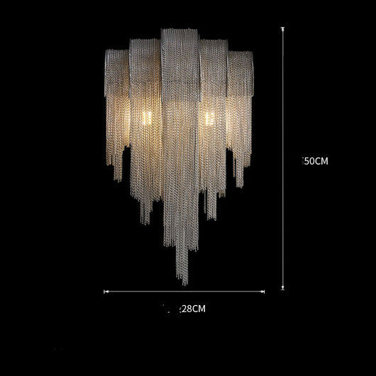 Lámpara de Pared Aluminio con Cadena Borla Estilo Italiano - Image 3