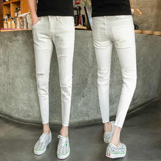 Pantalones Rotos Estilo Coreano 9/10 a la Rodilla - Image 9
