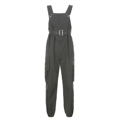 Pantalones Overol Hip Hop Cintura Alta Sueltos Estilo Urbano - Image 9