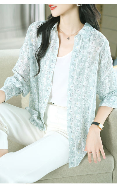 Blusa de Chifón Manga Larga para Mujer - Colección Verano - Image 8