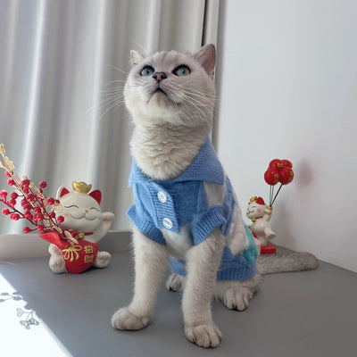Cardigan con Cuello Polo a Cuadros para Mascotas Pequeñas y Medianas - Image 3