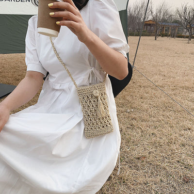 Bolso Bandolera de Paja Tejida - Versátil y Elegante - Image 6