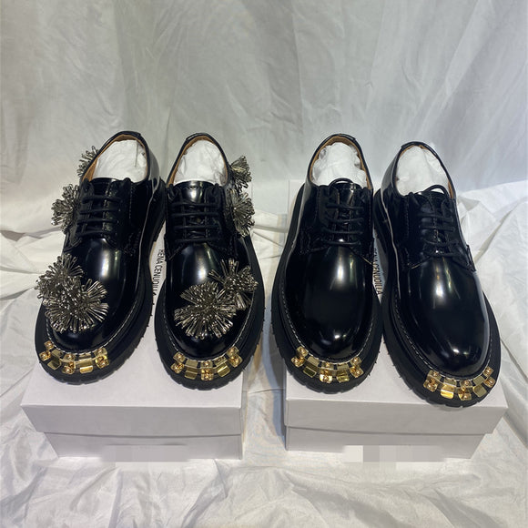 Zapatos Vintage de Plataforma en Cuero para Mujer